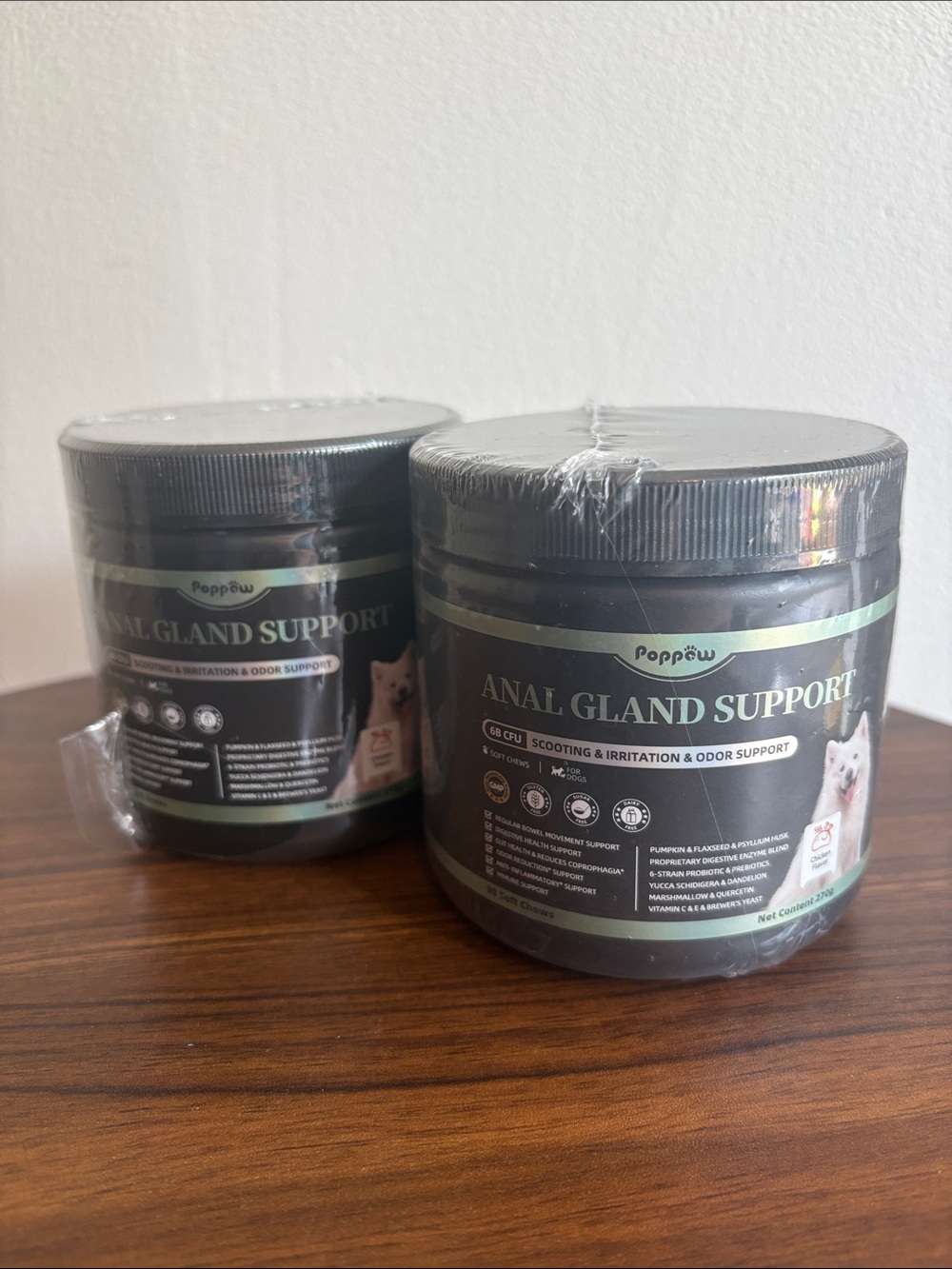 *2 PACK* Poppaw Anal Gland Support Supplement - Black & Green Jar